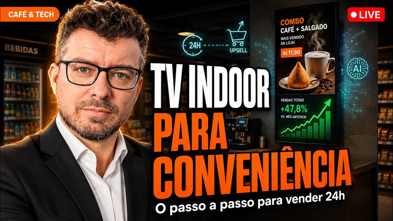 Mário Sérgio and Josimar Machado during the Café e Tech podcast episode about Indoor TV in a gas station convenience store