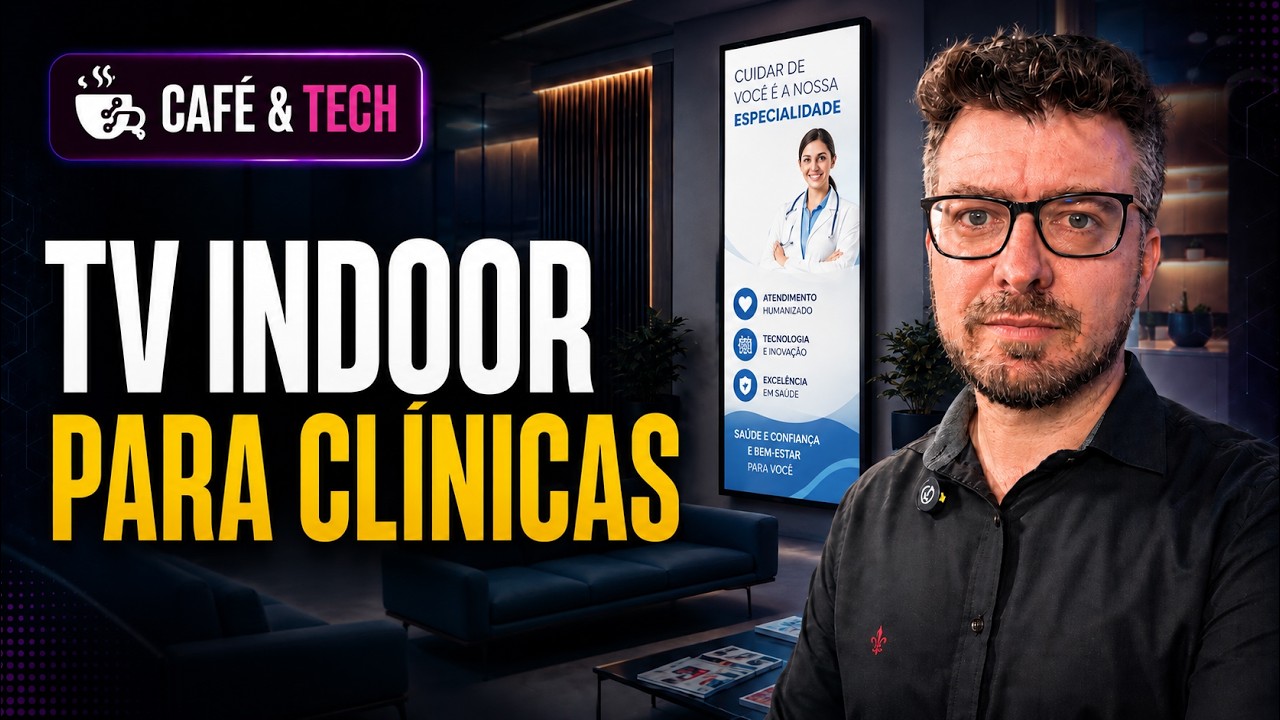 Mario Sergio and Josimar Machado recording the Cafe & Tech podcast episode about Indoor TV for dental clinics, the source of this article
